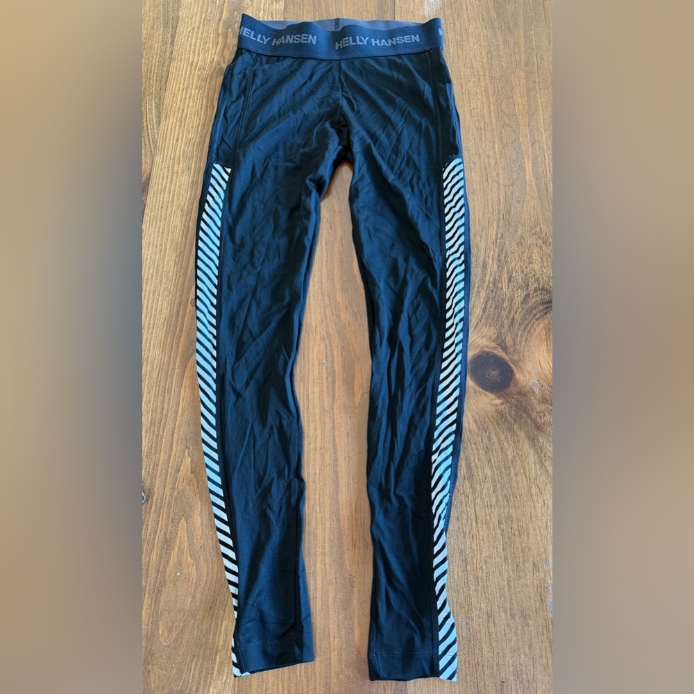 Helly Hansen LIFA® Base Layer Pants Black White Striped M perfect condition - Picture 2 of 3
